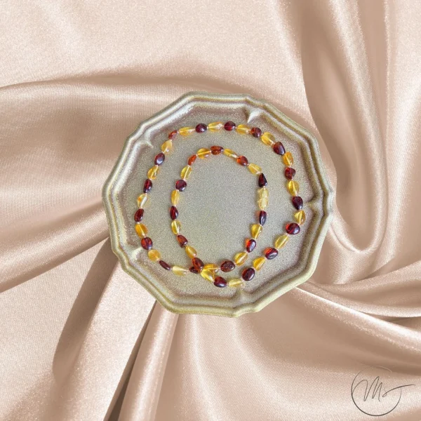 Yetişkin Kehribar Kolye – 54–64 cm Yassı Renkli – renkli kehribar kolye